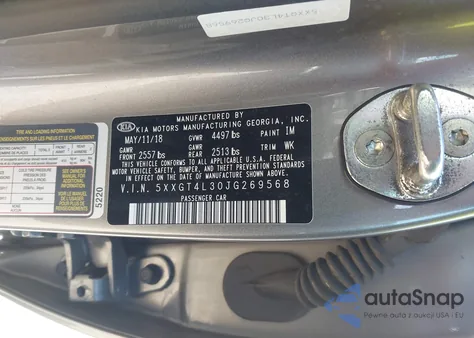 2018 Kia Optima Lx из США, поврежденный, VIN 5XXGT4L30JG269568